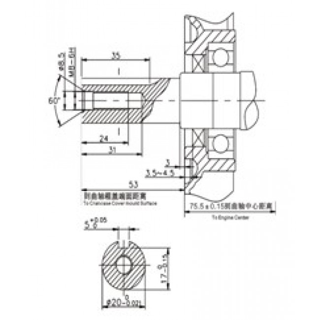 Двигатель бензиновый Loncin G200F (A type) D20
