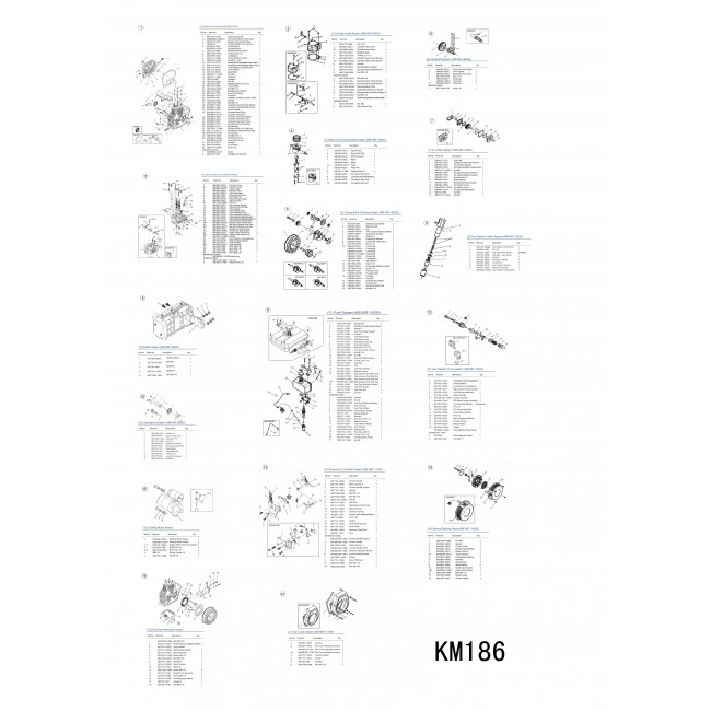 Двигатель дизельный KM186FA/E/Engine