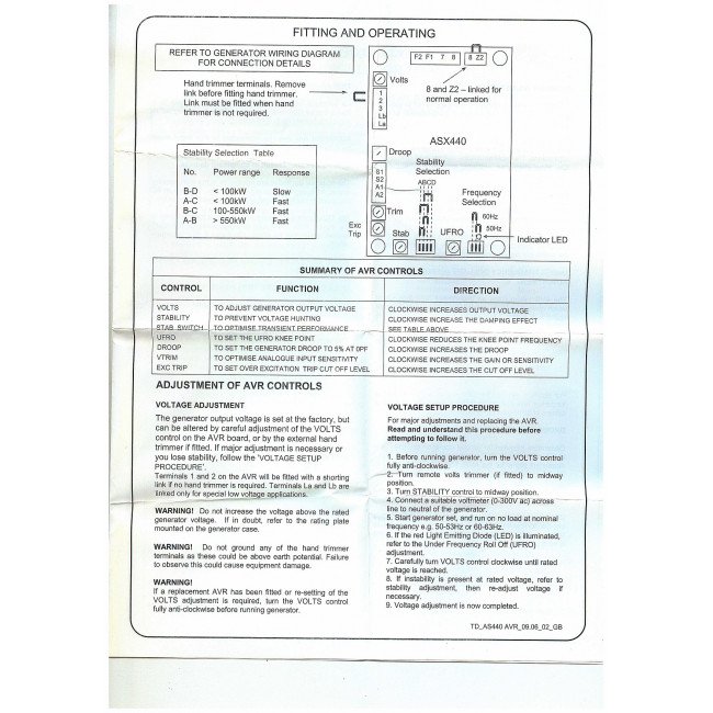 Регулятор напряжения AS440/ AVR AS440/KRS440B