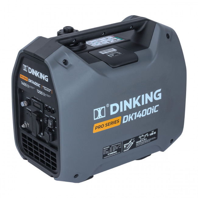 Генератор бензиновый инверторный Dinking DK1400iC (1,4 кВт, 230В/50 Гц, DK 145F/P-1, бак 2.5л)